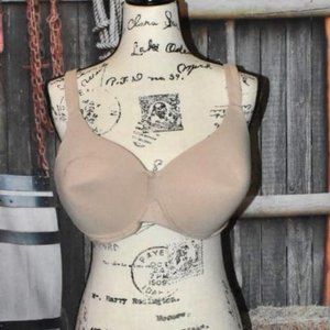💙2 for $15 Fruit of the Loom Padded Wireless Bra 42C D Beige Nude Soft Wear